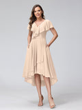 Felicity Rose Champagne front view wedding guest dress