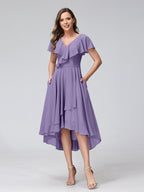 Felicity Rose Lilac back view wedding guest dress
