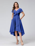Celestine Royal Blue front view bridesmaid dress