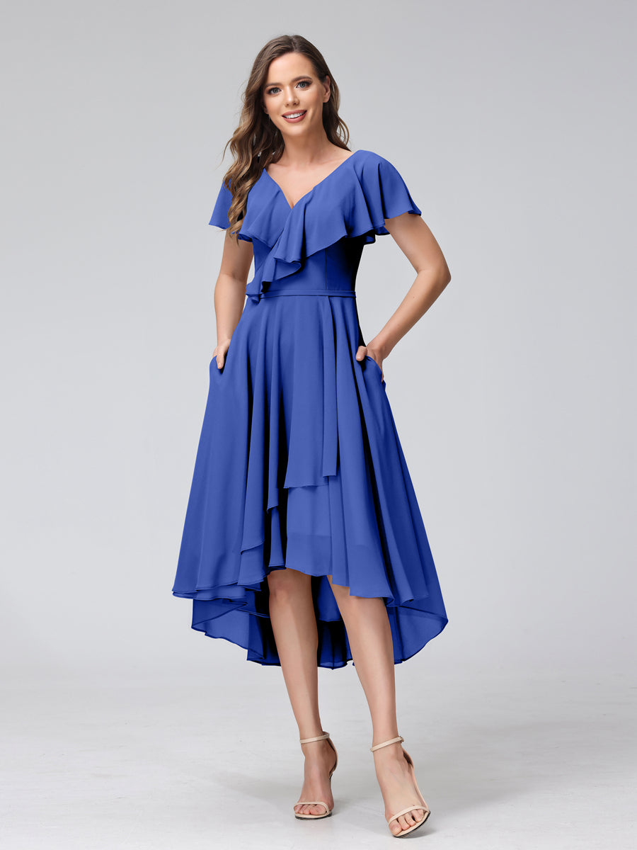 Felicity Rose Royal Blue front view wedding guest dress
