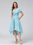 Celestine Sky Blue back view bridesmaid dress