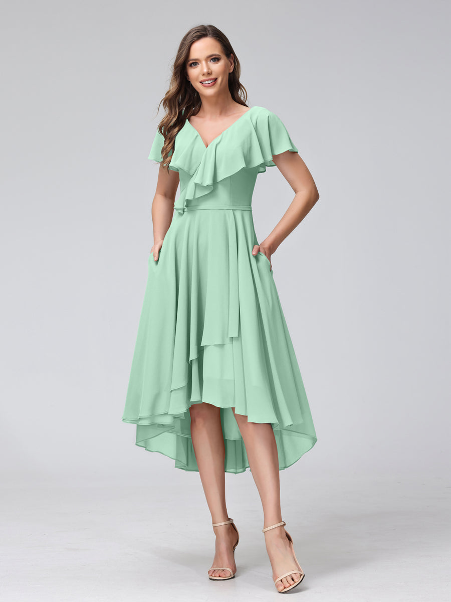 Celestine Mint Green front view bridesmaid dress