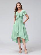 Felicity Rose Mint Green front view wedding guest dress