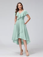 Felicity Rose Pool Blue front view wedding guest dress