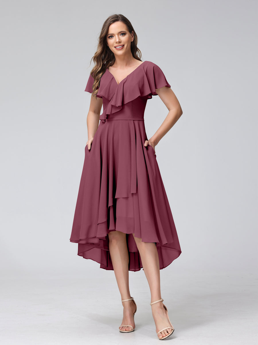 Celestine Plum front view bridesmaid dress