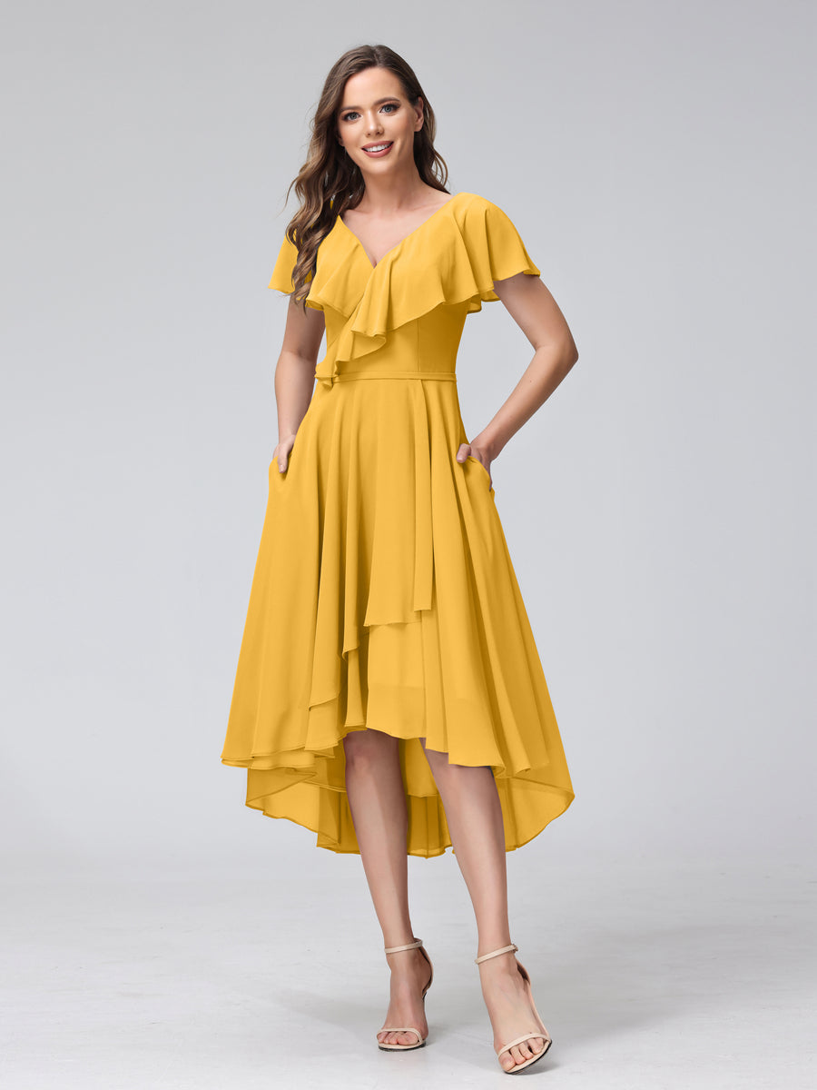 Felicity Rose Gold front view wedding guest dress