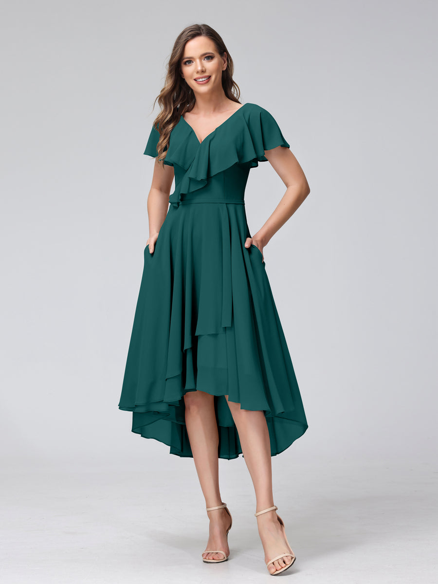 Felicity Rose Peacock front view wedding guest dress
