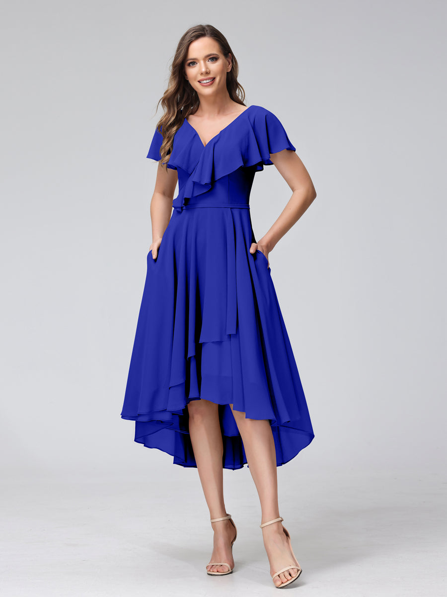 Celestine Royal Blue back view bridesmaid dress