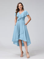 Felicity Rose Sky Blue side view wedding guest dress
