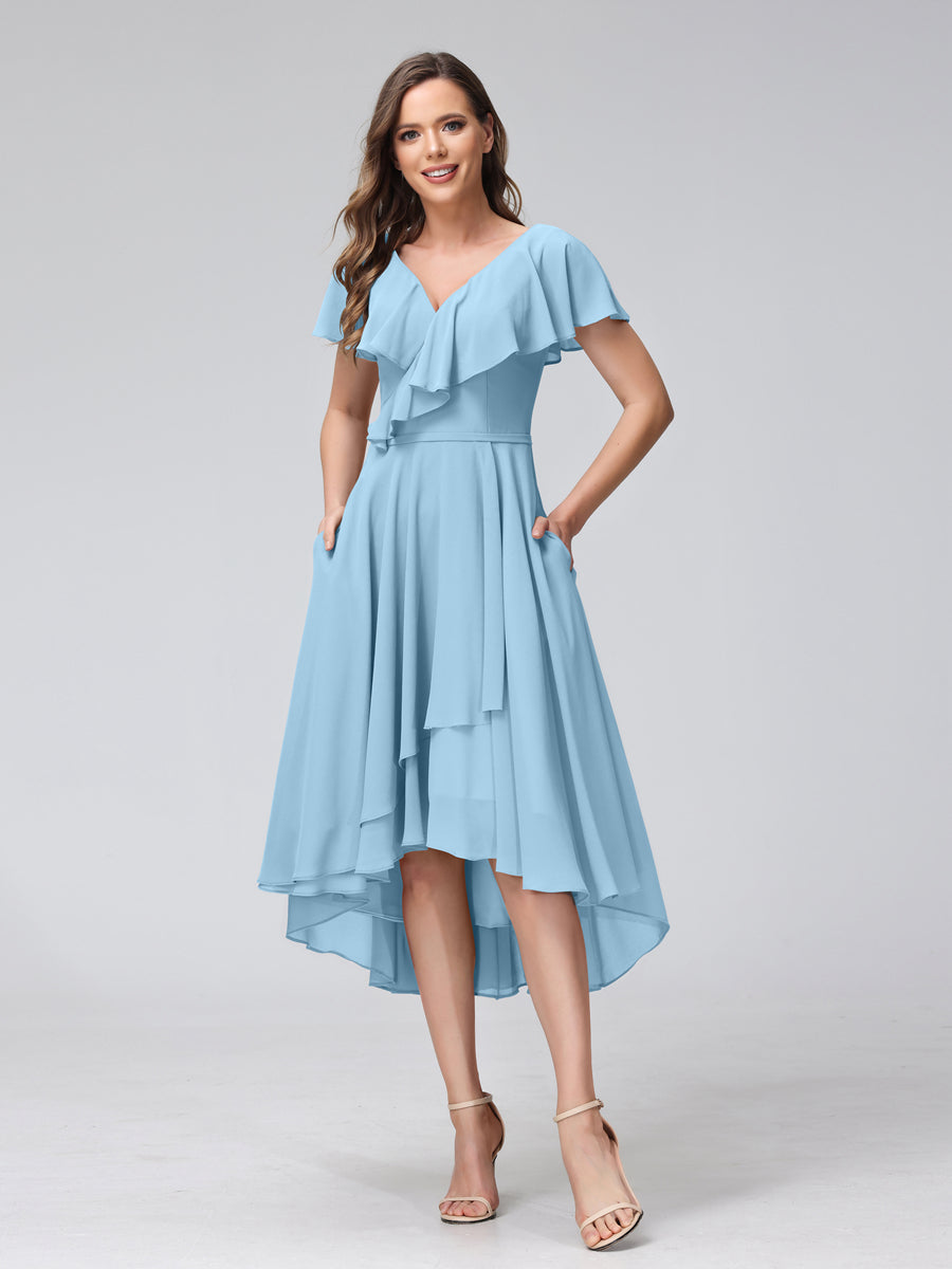 Felicity Rose Sky Blue side view wedding guest dress