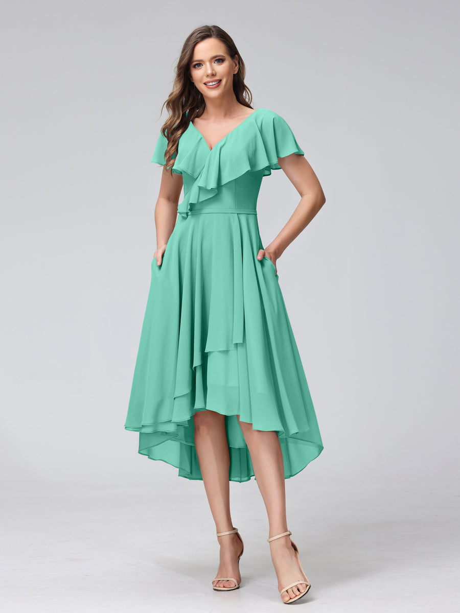 Felicity Rose Pool Blue back view wedding guest dress