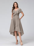 Celestine Taupe front view bridesmaid dress