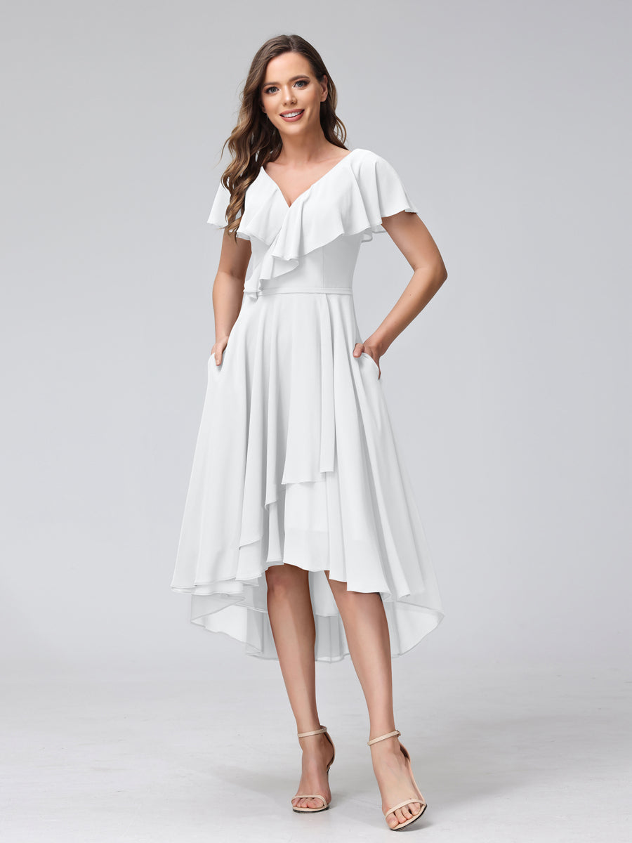 Felicity Rose White front view wedding guest dress