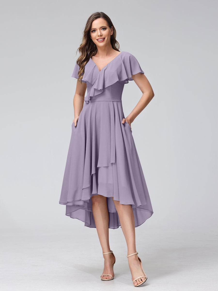 Celestine Wisteria front view bridesmaid dress