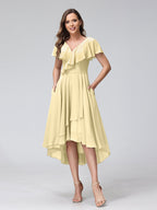 Felicity Rose Yellow front view wedding guest dress