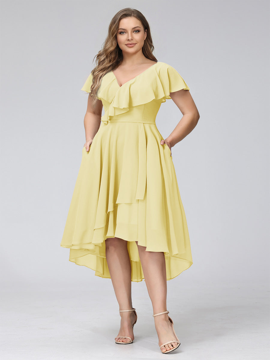 Delyth Daffodil front view wedding guest dress