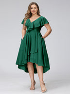 Delyth Hunter Green front view wedding guest dress