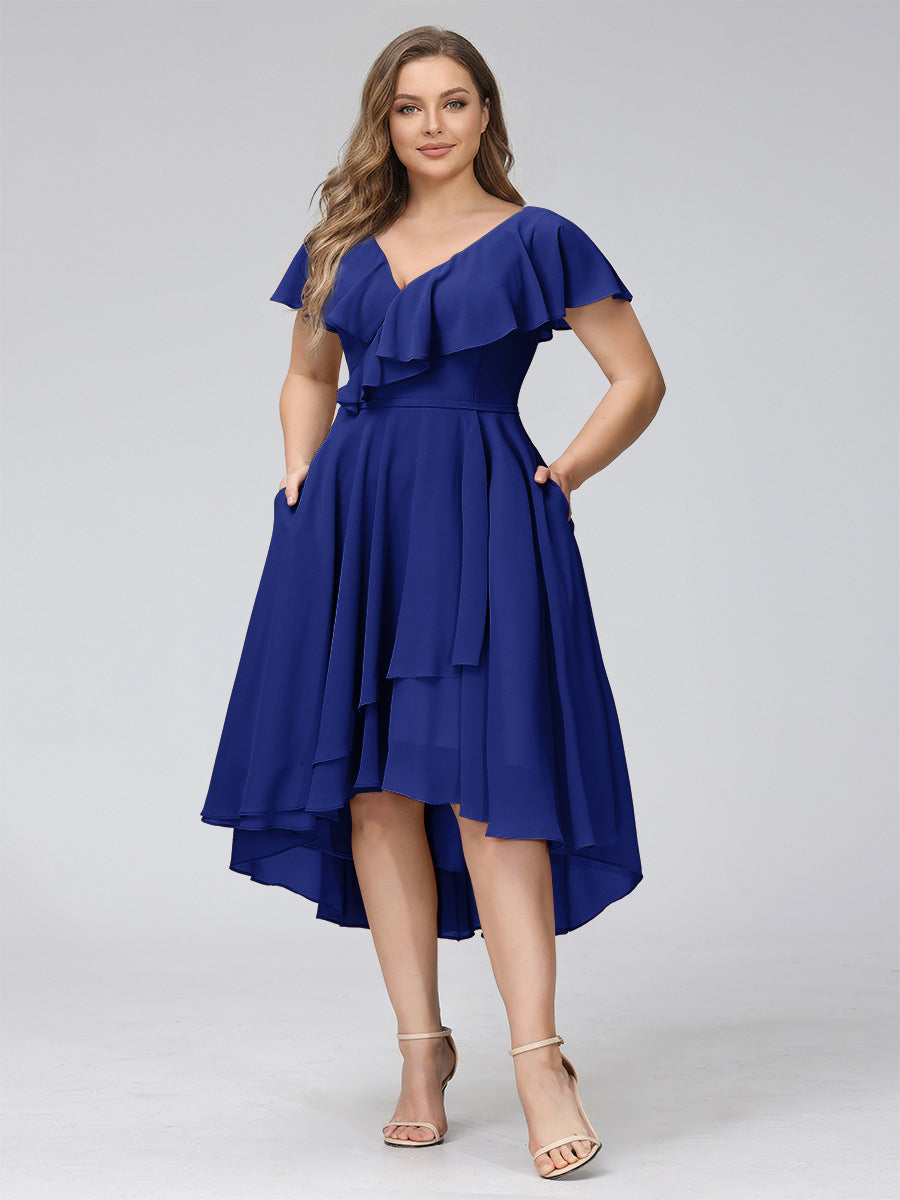 Delyth Royal Blue front view wedding guest dress