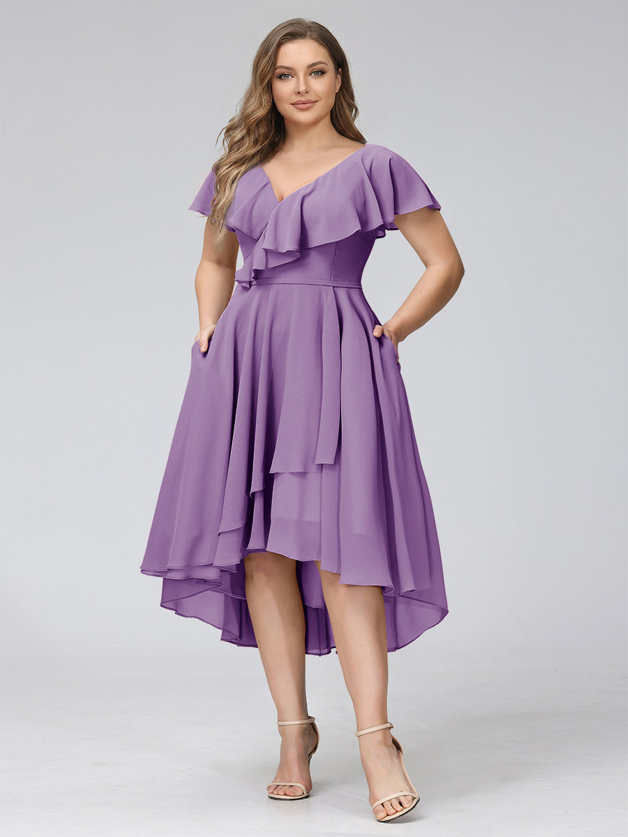 Delyth Wisteria front view wedding guest dress