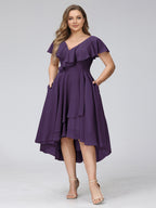 Delyth Grape front view wedding guest dress