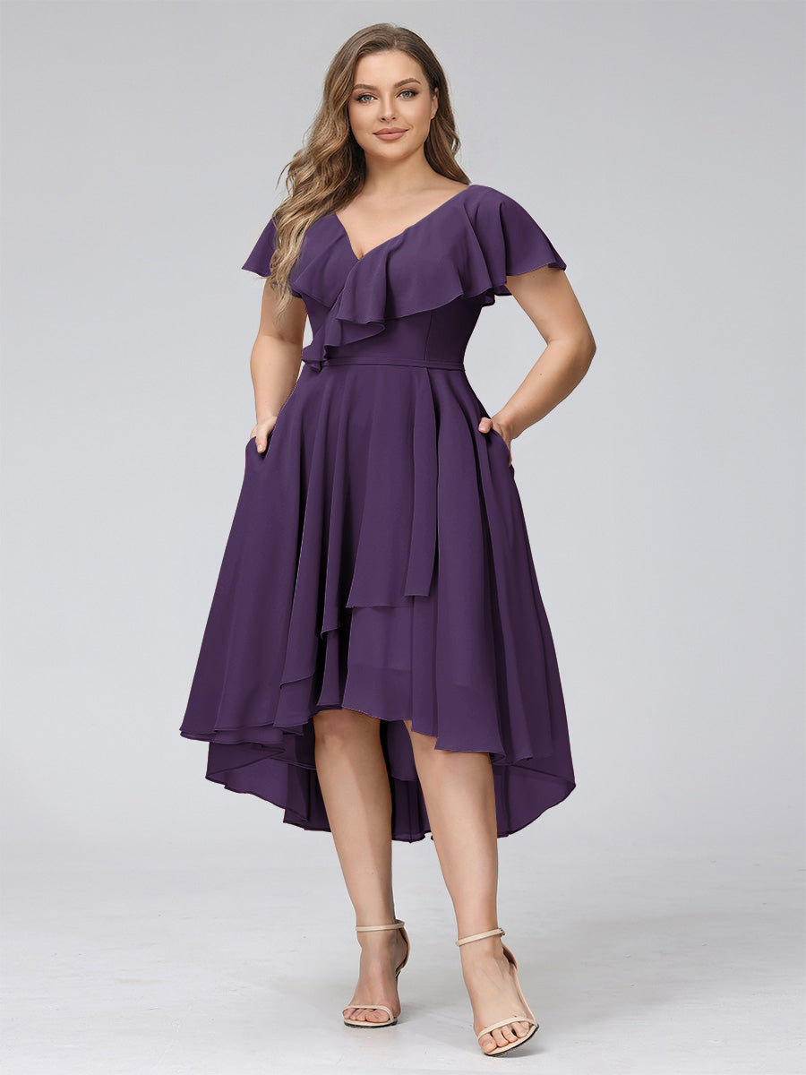 Delyth Grape front view wedding guest dress