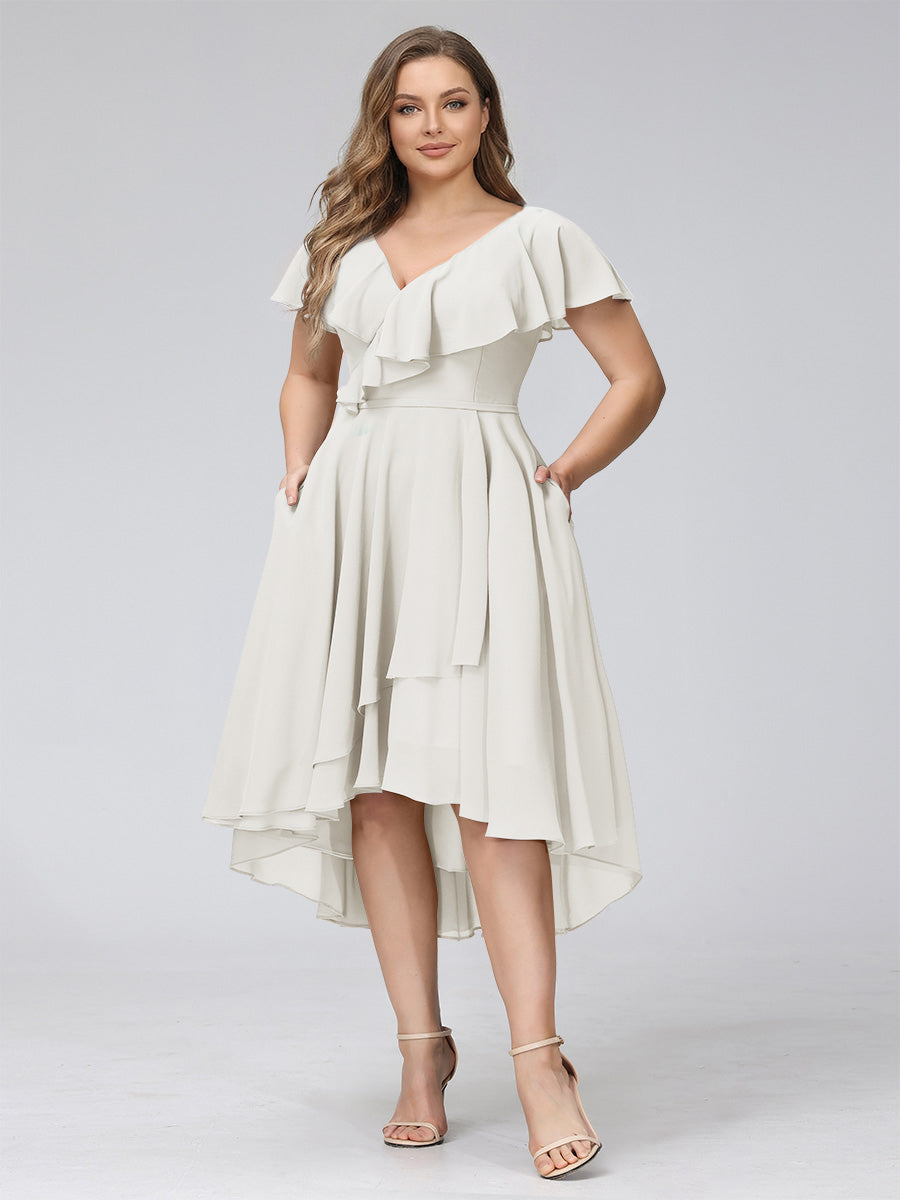Delyth Ivory front view wedding guest dress