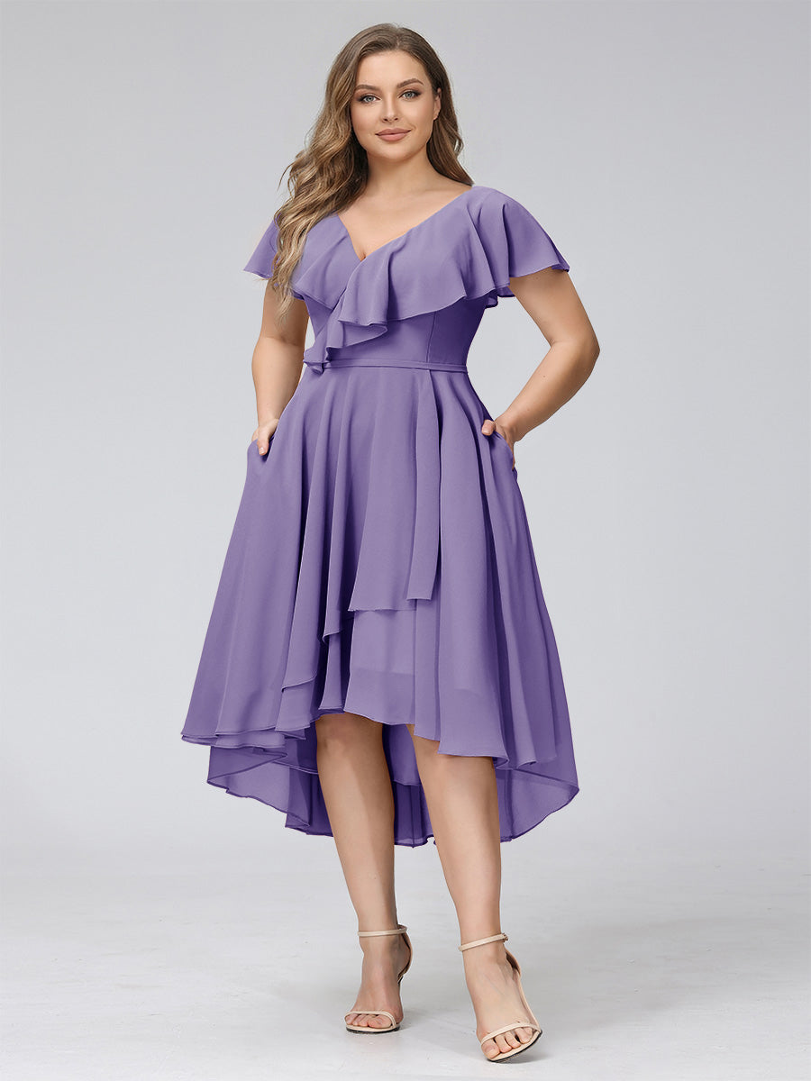 Delyth Lilac front view wedding guest dress