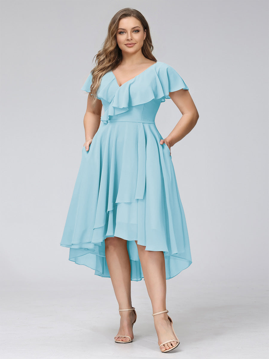 Delyth Sky Blue side view wedding guest dress