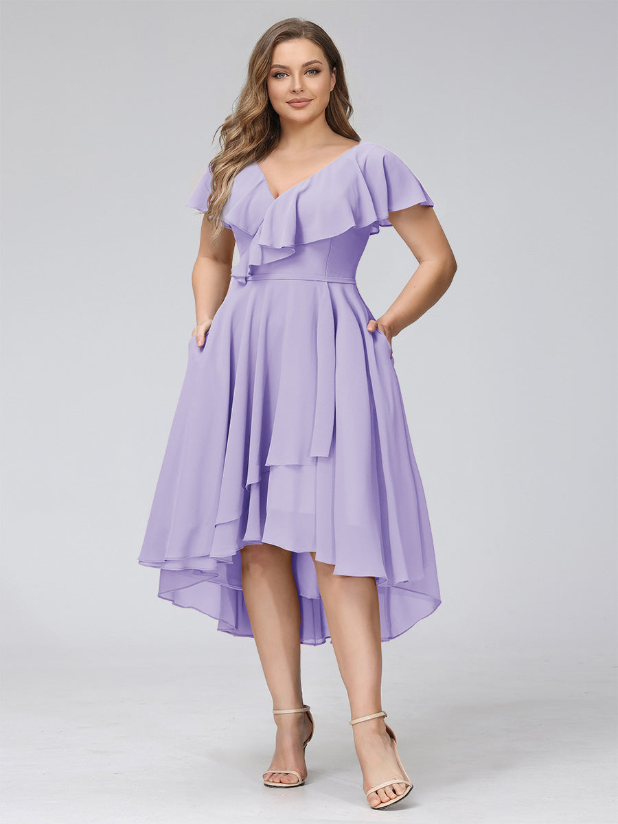 Delyth Lilac back view wedding guest dress