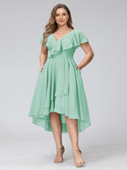 Delyth Mint Green front view wedding guest dress