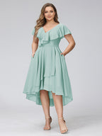 Delyth Pool Blue front view wedding guest dress