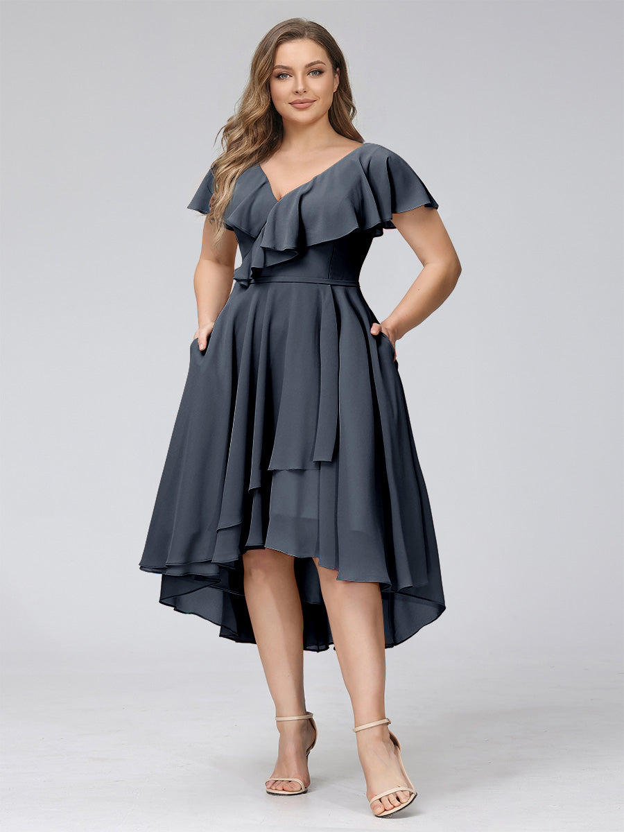 Delyth Navy Blue front view wedding guest dress