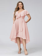 Delyth Pearl Pink back view wedding guest dress