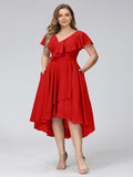 Delyth Red front view wedding guest dress