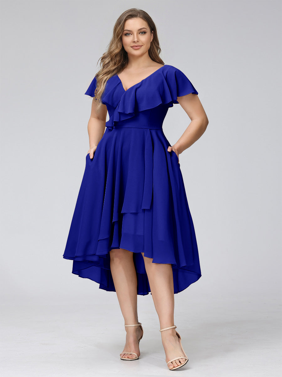 Delyth Royal Blue back view wedding guest dress
