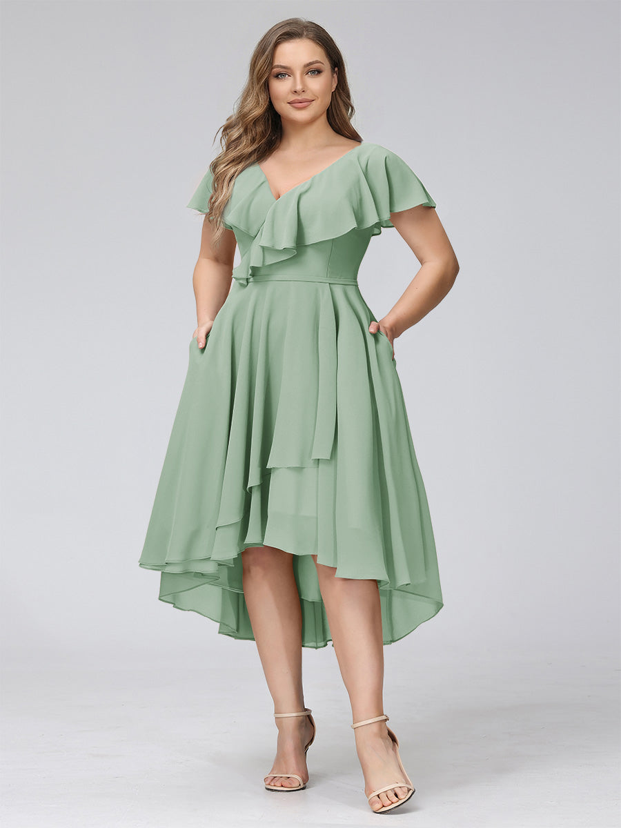 Delyth Sage Green back view wedding guest dress