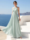 Lisette Sage Green front view bridesmaid dress