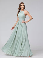 Lisette Sage Green fabric detail bridesmaid dress