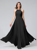 Lisette Black front view bridesmaid dress
