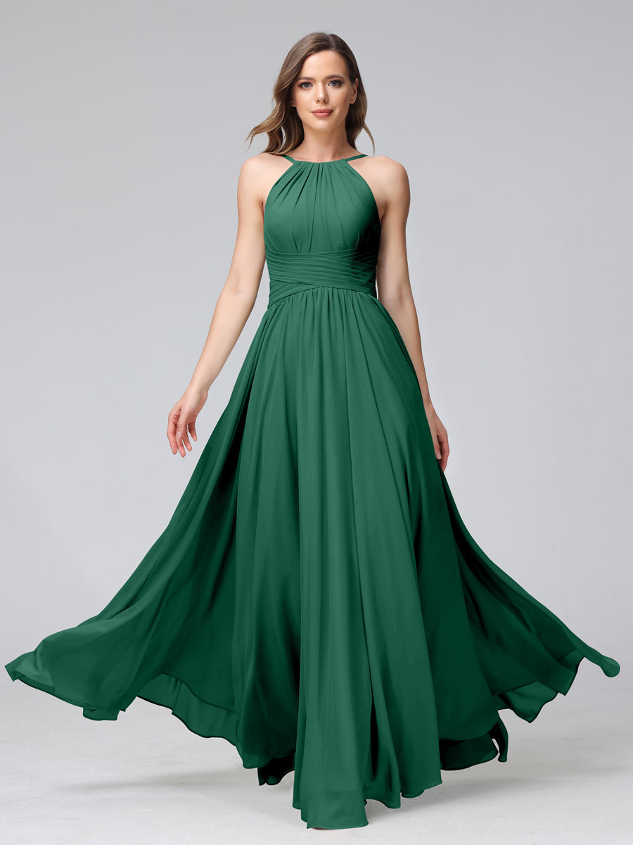 Lisette Hunter Green front view bridesmaid dress