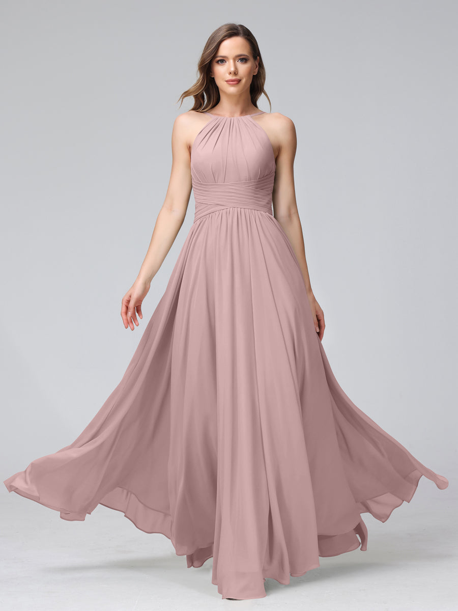 Lisette Dusty Rose back view bridesmaid dress