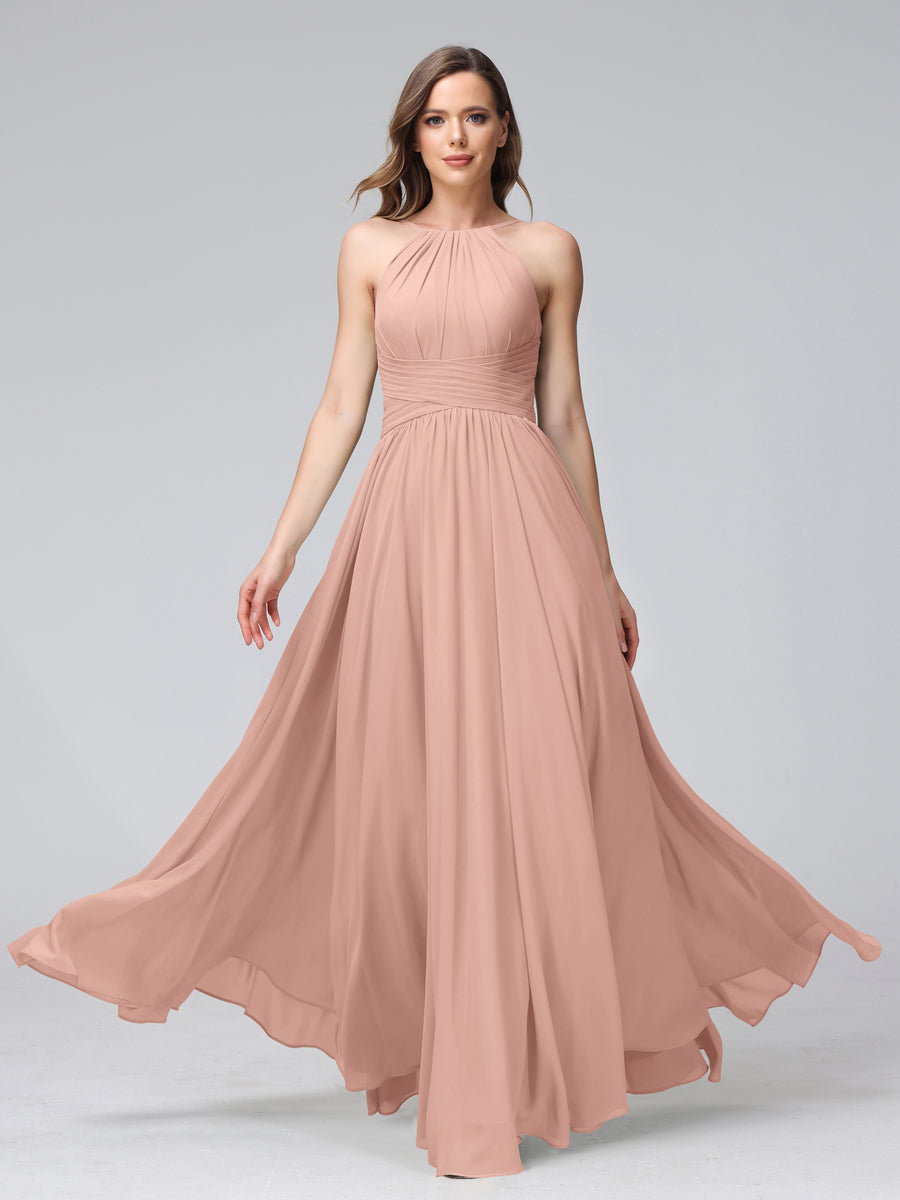 Lisette Dusty Rose front view bridesmaid dress