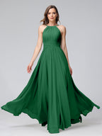 Lisette Emerald front view bridesmaid dress