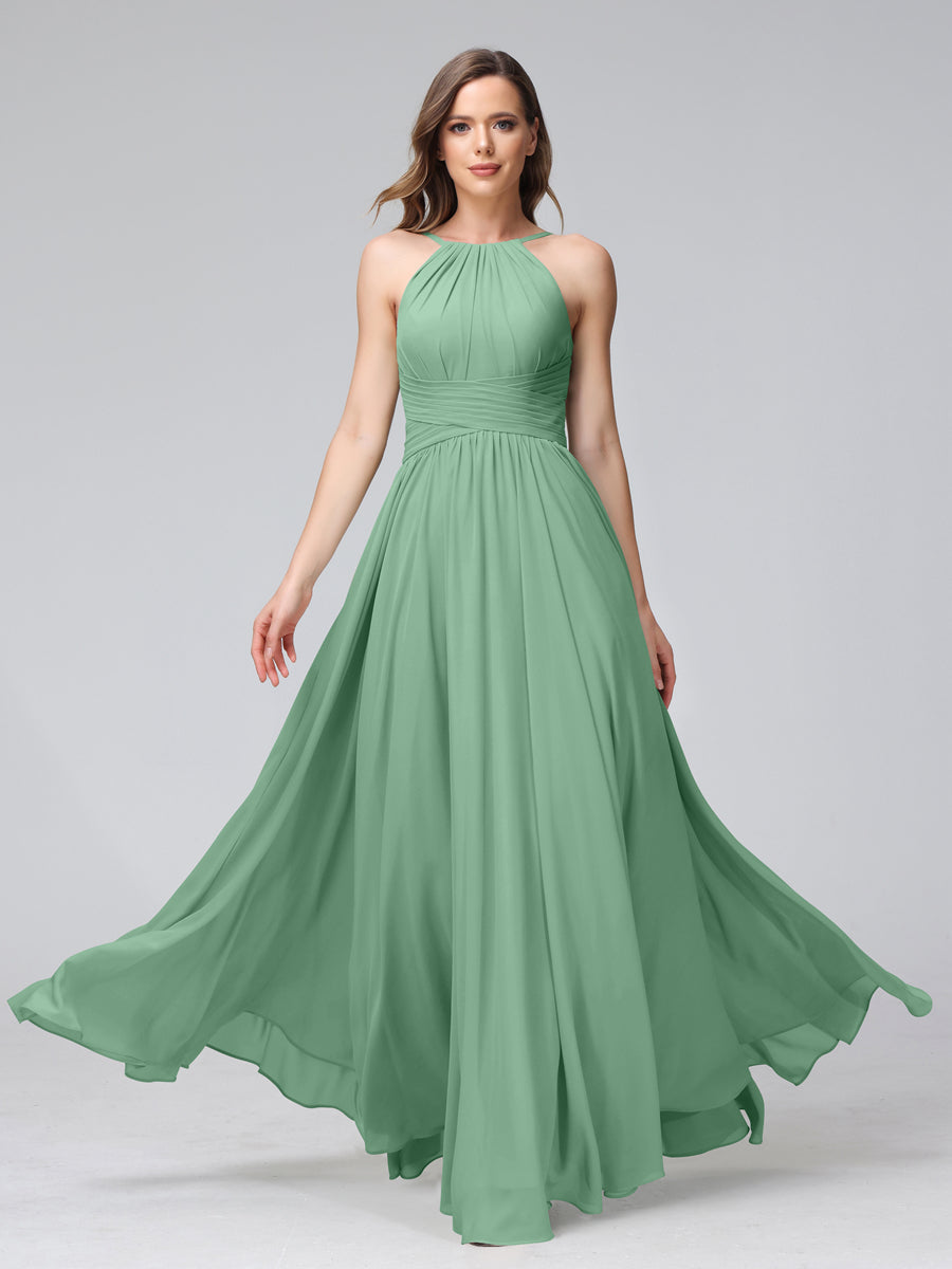 Lisette Eucalyptus front view bridesmaid dress