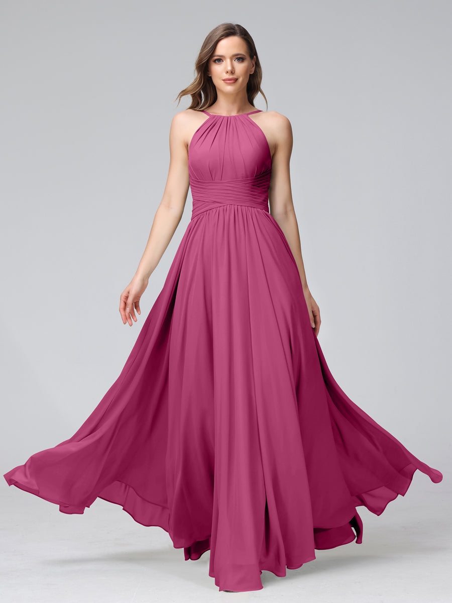 Lisette Fuchsia back view bridesmaid dress