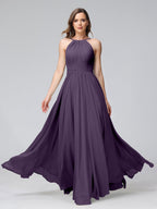 Lisette Grape front view bridesmaid dress
