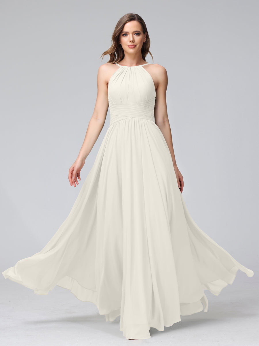 Lisette Ivory back view bridesmaid dress