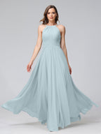 Lisette Sky Blue front view bridesmaid dress