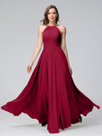 Lisette Burgundy side view bridesmaid dress