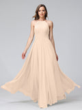Lisette Champagne front view bridesmaid dress